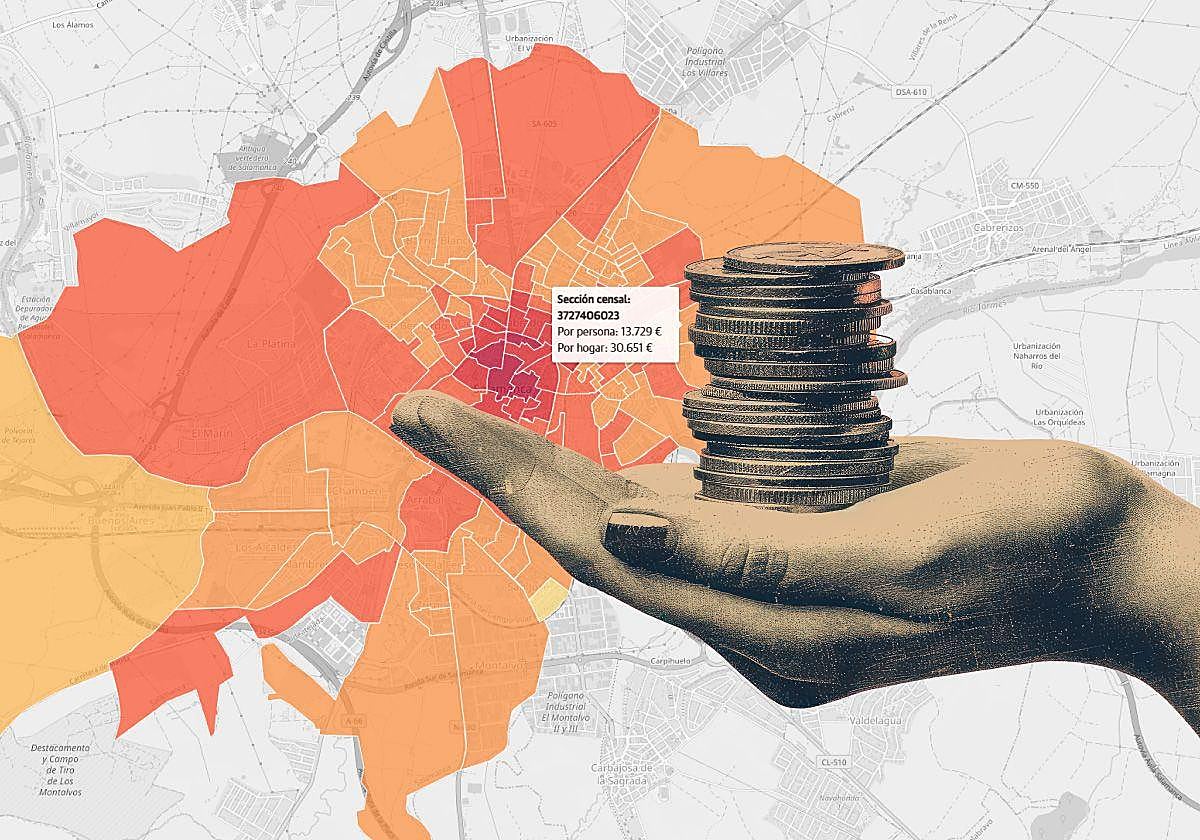 El mapa de la renta en Salamanca, calle a calle: la isla de 'ricos' en el centro y el puente del dinero hacia el alfoz