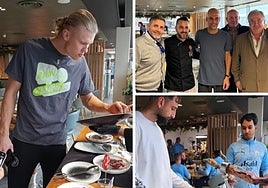Haaland, Guardiola o Donnarumma, entre los que probaron el jamón salmantino en el Manchester City.
