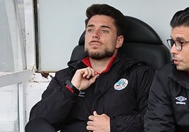 Jorge García, durante esta tarde de domingo en el partido frente al Real Ávila