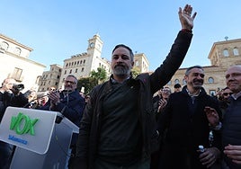 El acto de Santiago Abascal, líder de Vox, en Salamanca, en imágenes