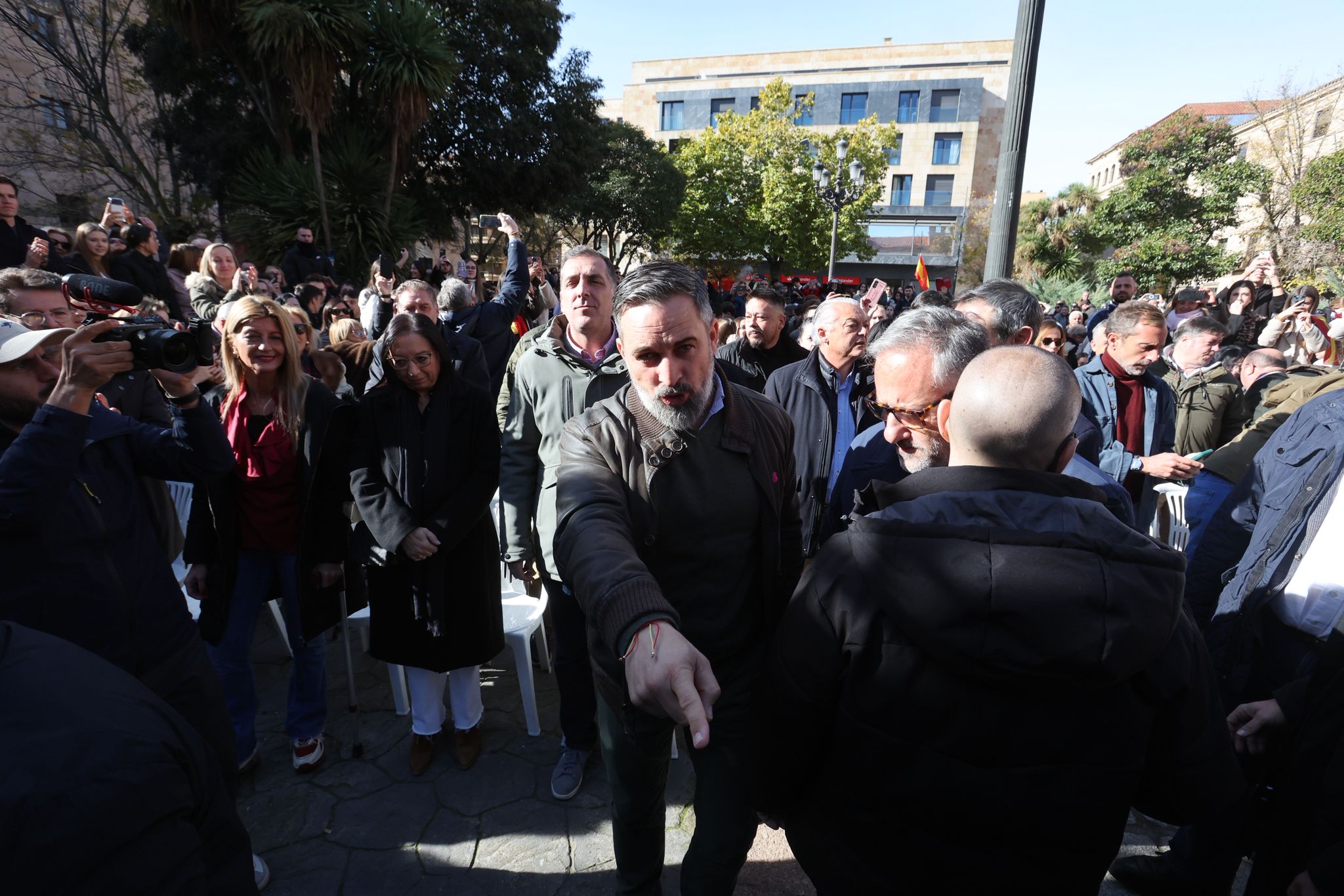 El acto de Santiago Abascal, líder de Vox, en Salamanca, en imágenes