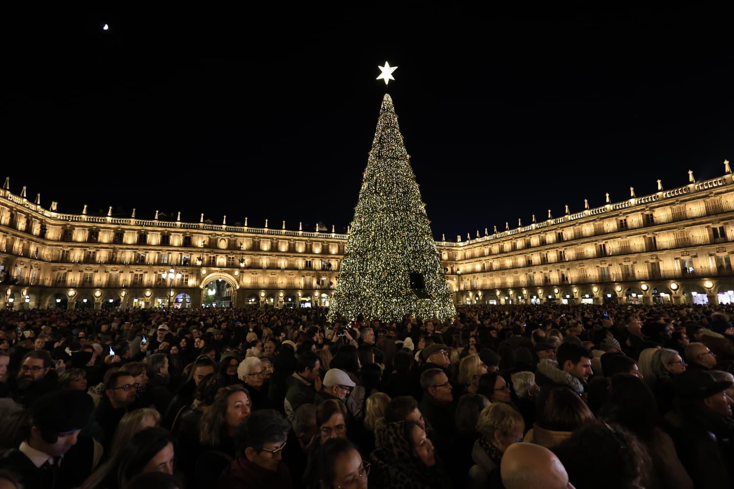 La Navidad ya deslumbra en Salamanca con luces, árbol y videomapping