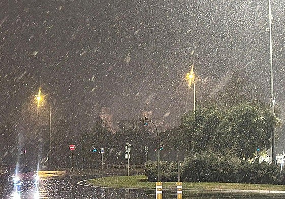 Una fuerte nevada en Salamanca sorprende a la capital y la cubre con gruesos copos