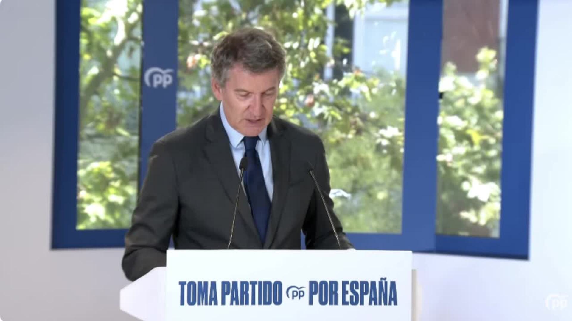 Feijóo critica el "mitín" de Sánchez en Moncloa: No se puede gobernar sin "vergüenza"