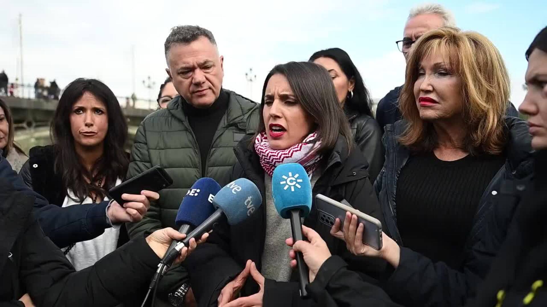 Irene Montero califica de "derecha golpista" las concentraciones de PP y Vox