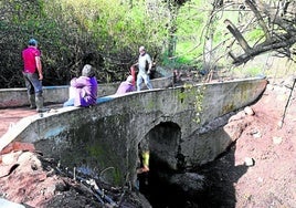 Die Brücke bei der Mühle von Guadalpín war völlig von der Vegetation verdeckt.