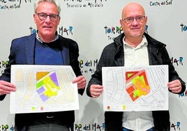 C. Rivas und J. C. Pérez Atencia bei der Präsentation des Projekts.
