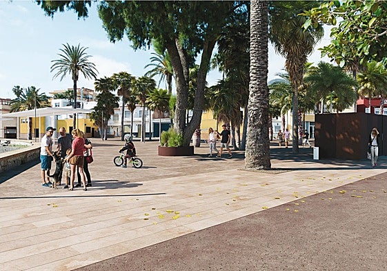 Computersimulation der Strandpromenade von Pedregalejo nach der Renovierung.