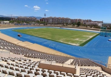 Bild des Leichtathletikstadions in Málaga, das während der Bauarbeiten in La Rosaleda das Heimstadion von Málaga sein wird.