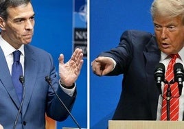 Pedro Sánchez und Donald Trump, während des NATO-Gipfels.