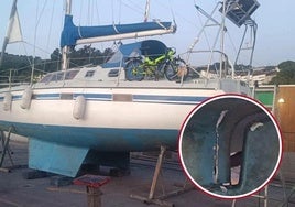 Französisches Segelschiff, das am Montag von Killerwalen angegriffen wurde.
