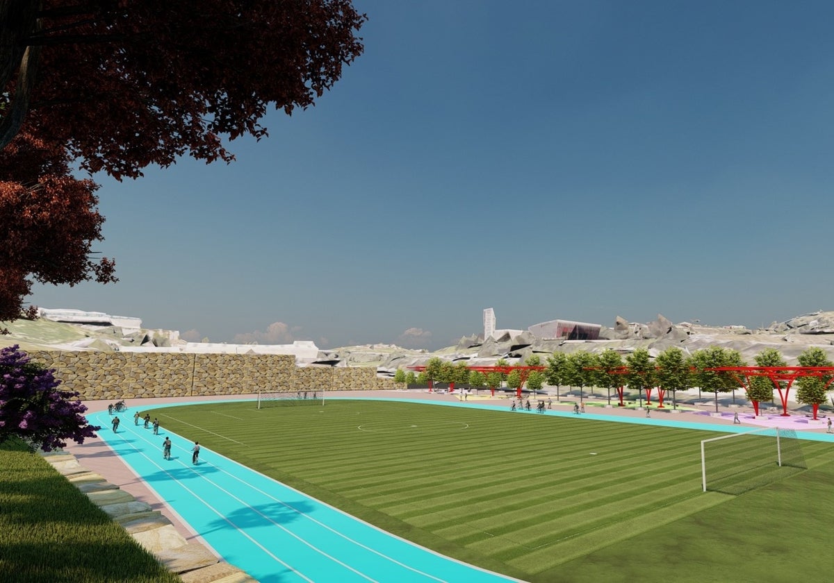 Computergrafik des künftigen Velodroms.