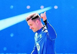 Ter Stegen während eines Trainings letzte Saison.