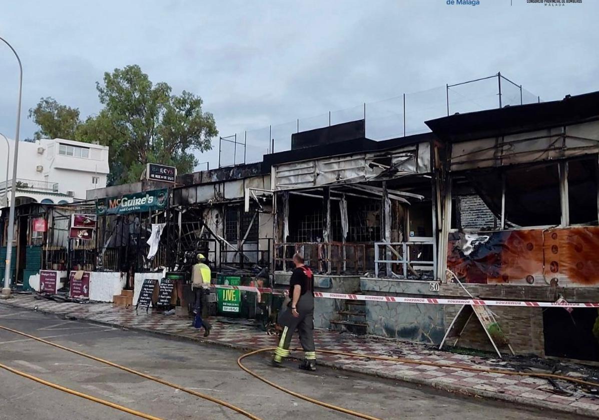 Die von dem Brand am Sonntagmorgen betroffenen Gebäude.