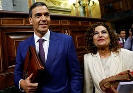Pedro Sánchez und María Jesús Montero.