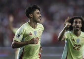 Pedri feiert das Tor, das den historischen Kantersieg Spaniens gegen die Türkei einleitete.