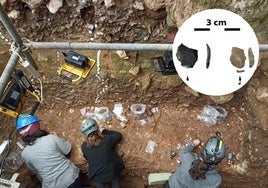 Die Ausgrabungsstätte, an der der Feuerstein und zwei weitere Fundstücke entdeckt wurden.