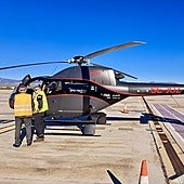 Der für diesen ersten Test verwendete Hubschrauber.