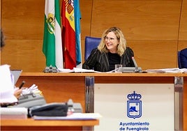 Die Bürgermeisterin von Fuengirola, Ana Mula, bei der heutigen Plenarsitzung.