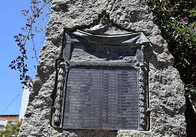 Plakette mit den Namen der Toten auf dem Englischen Friedhof von Málaga.