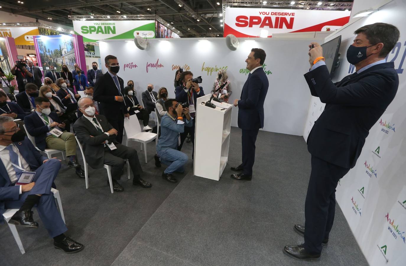 Representatives of the tourism industry in Andalucía and the Costa del Sol at the World Travel Market 2021 in London.