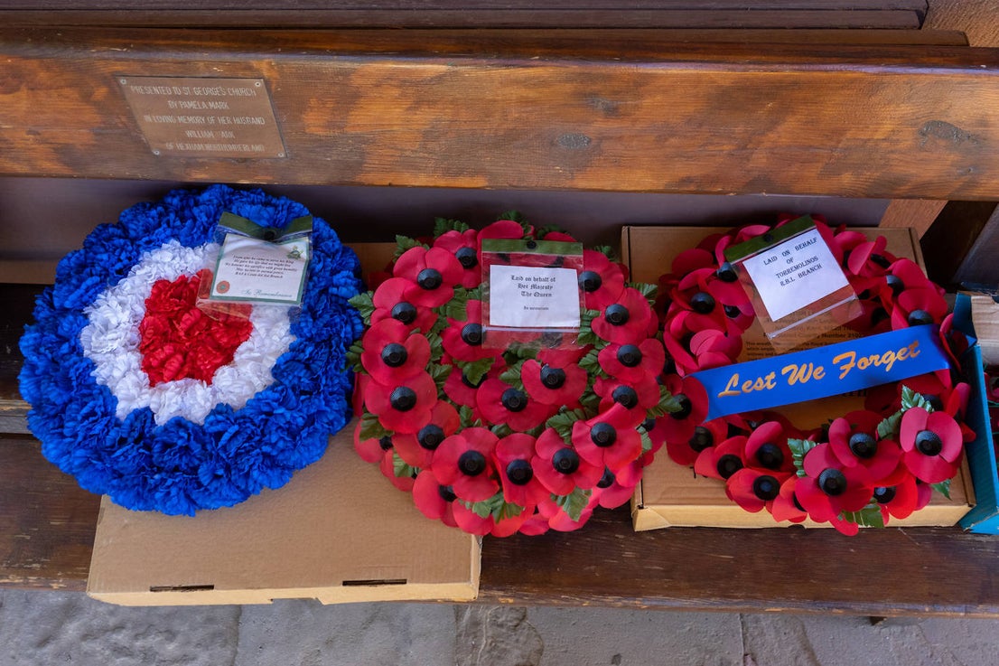 Wreaths were laid by the British consul and representatives of the Royal British Legion and the Royal Air Forces Association.