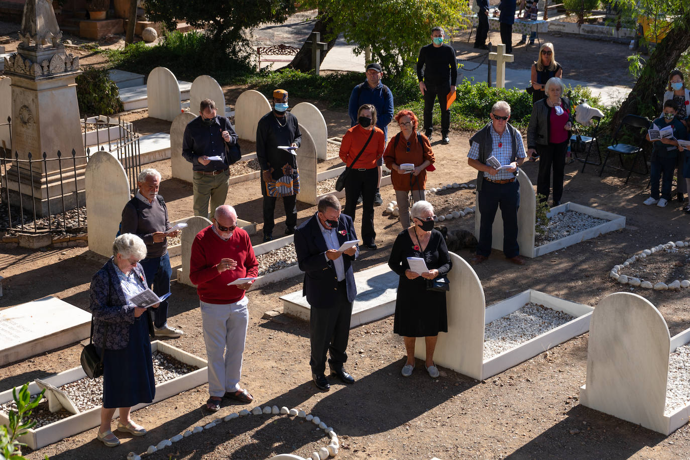 Wreaths were laid by the British consul and representatives of the Royal British Legion and the Royal Air Forces Association.