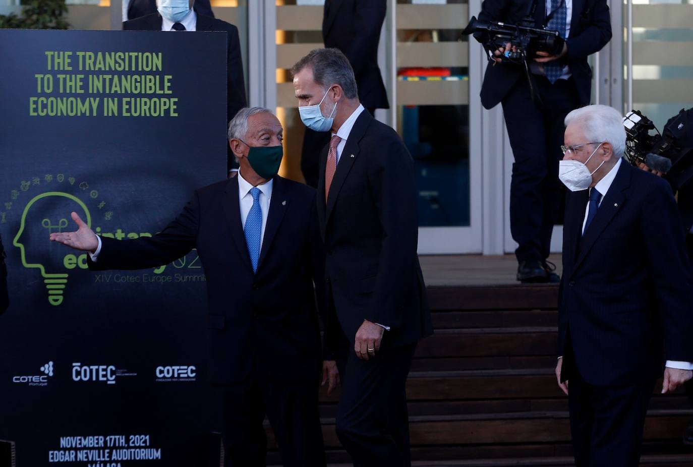 King Felipe attended the event alongside the presidents of Italy and Portugal.
