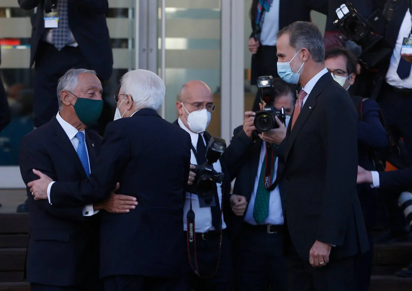 King Felipe attended the event alongside the presidents of Italy and Portugal.