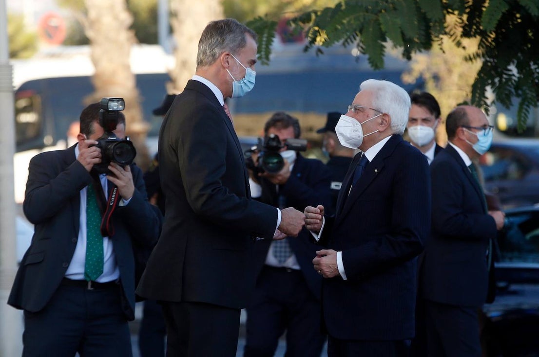 King Felipe attended the event alongside the presidents of Italy and Portugal.