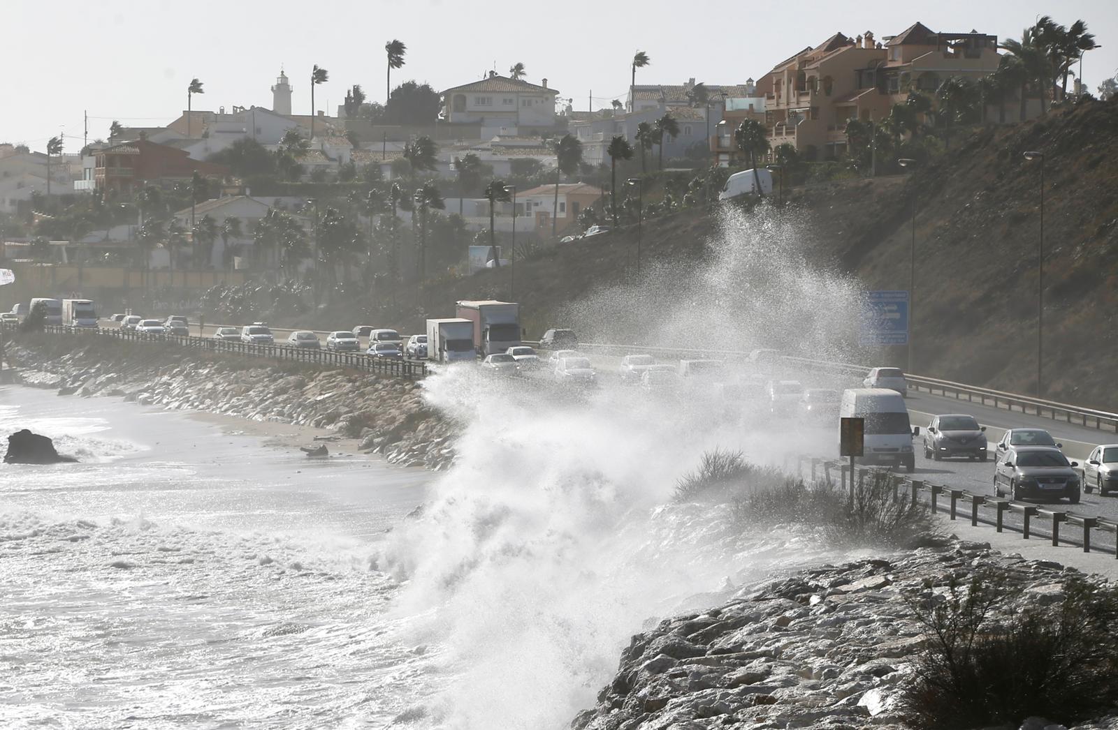 Two people were injured in Malaga province and a beach bar in Fuengirola was flattened. 