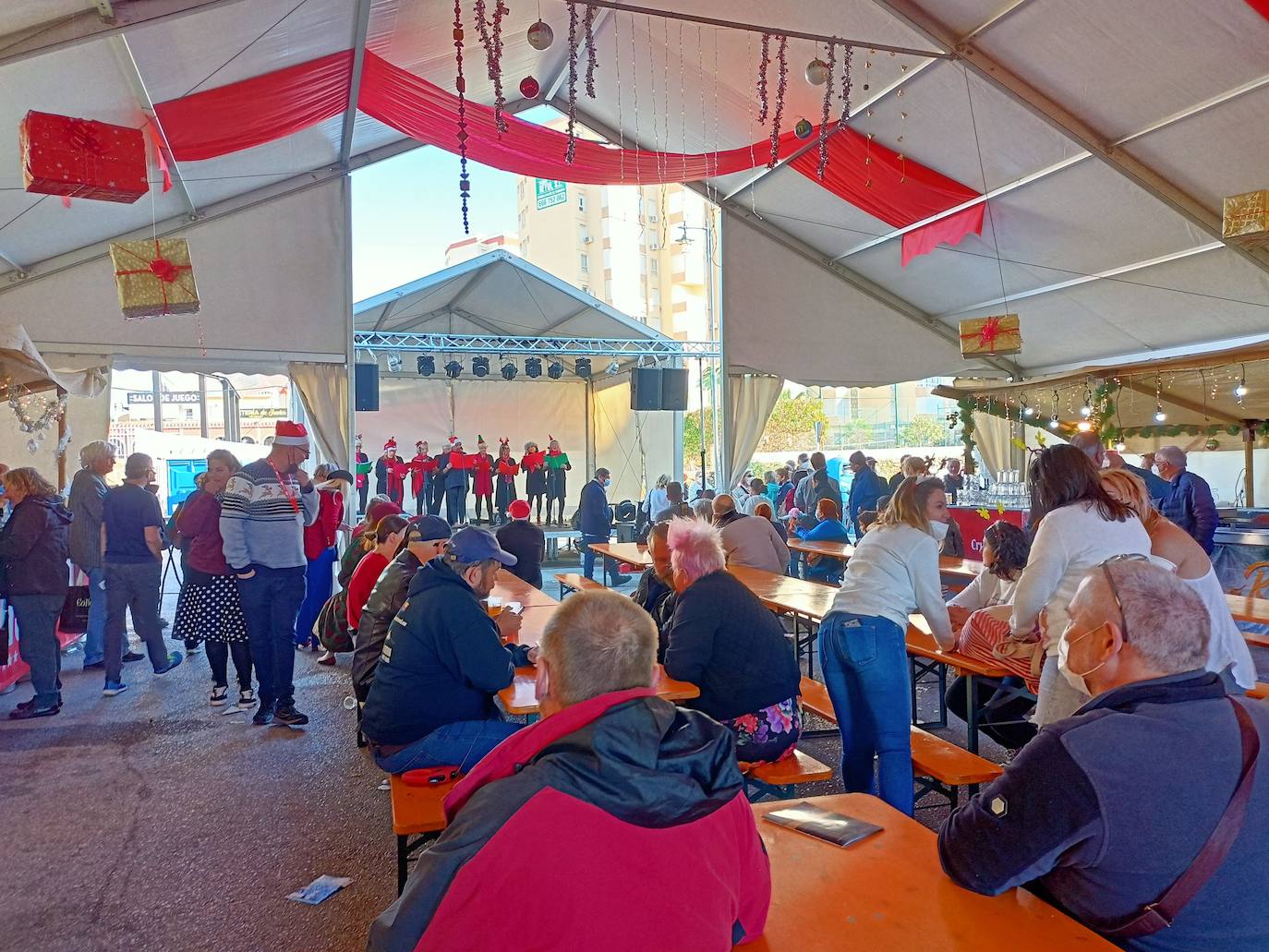Entertainment at the Torrox International Christmas market.