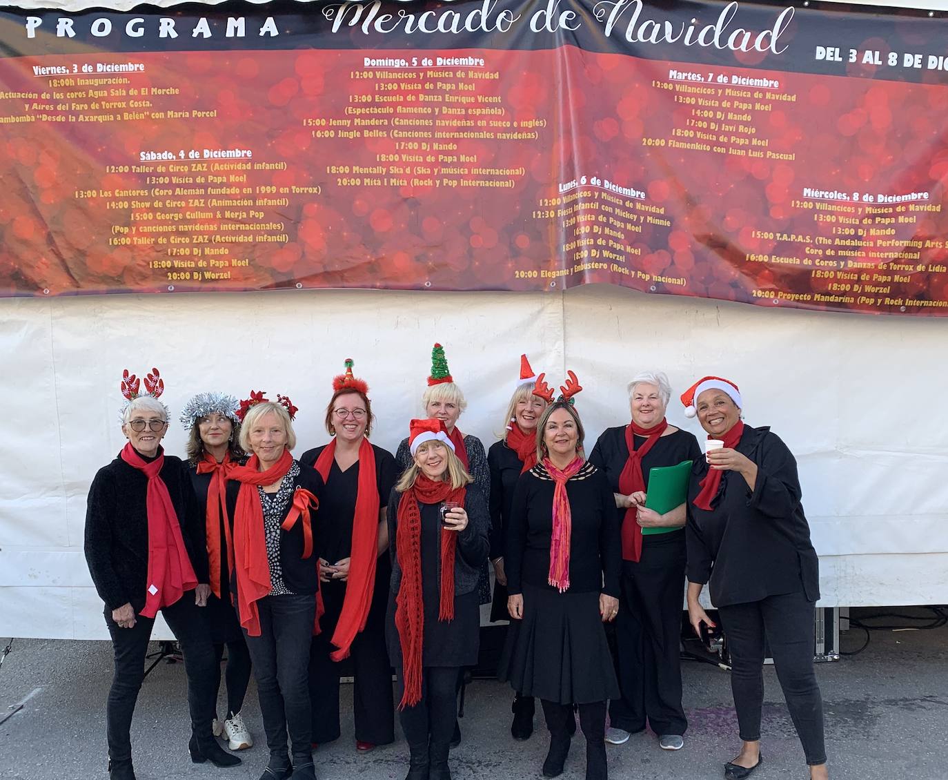 Entertainment at the Torrox International Christmas market.