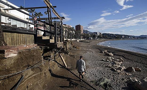 Damge caused in November to a Malaga beach.