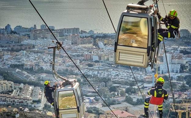 This is why firefighters swung into action on Benalmádena’s famous cable car attraction