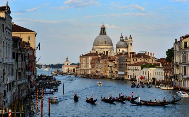 Venice and its gondolas. 