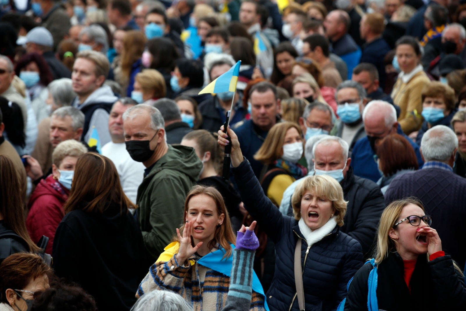 Demonstration in Malaga's Plaza de la Marina, this Sunday. 