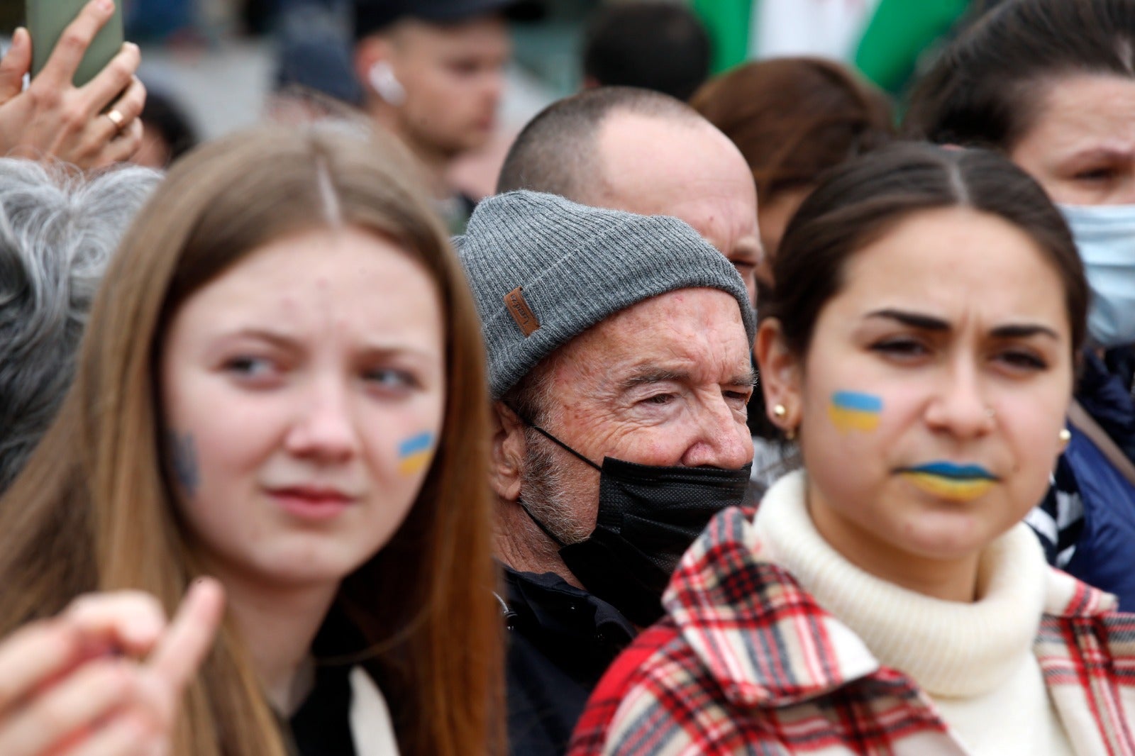 Demonstration in Malaga's Plaza de la Marina, this Sunday. 