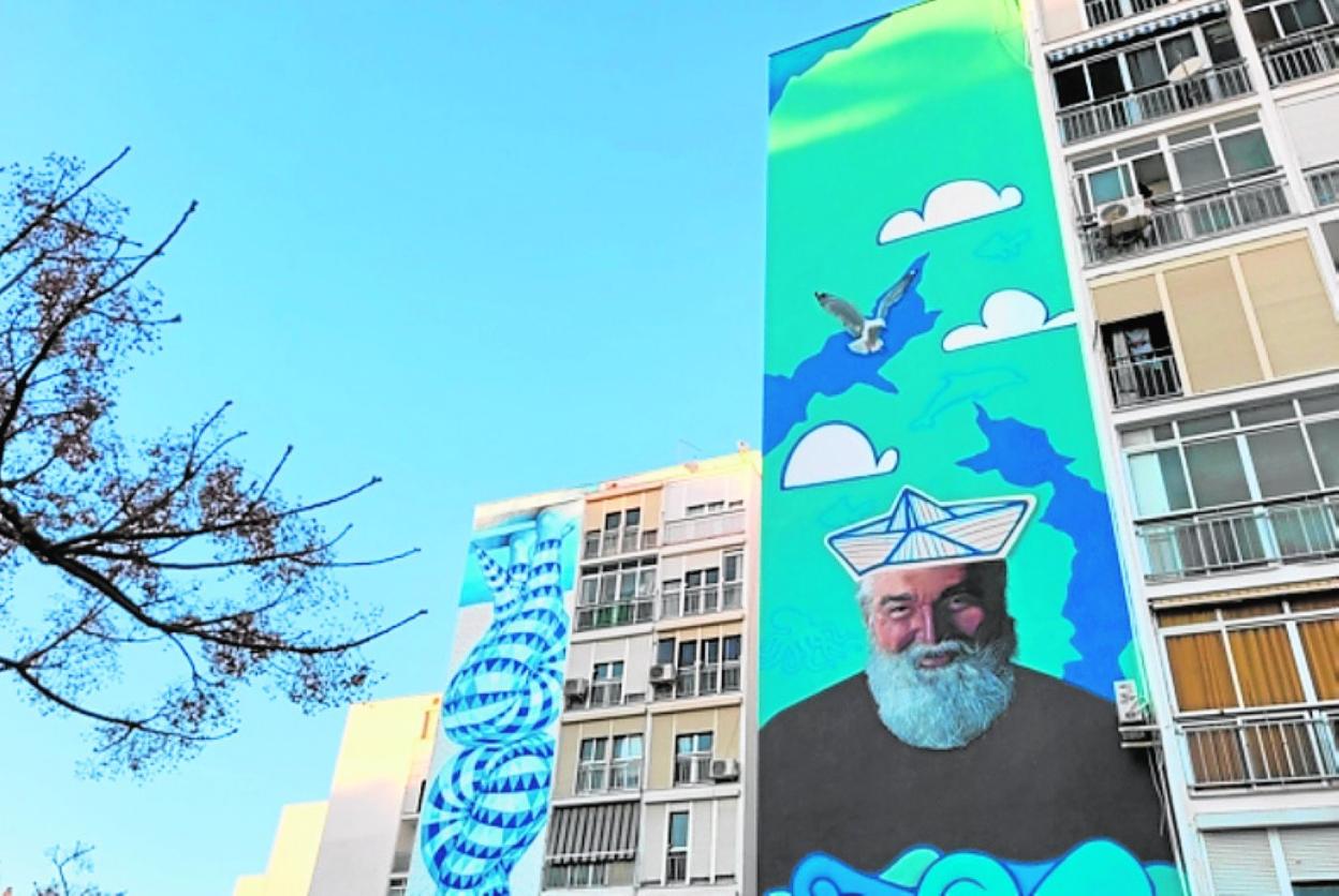 'The Modern Fisherman', painted by Malaga artist Juan Pineda. 