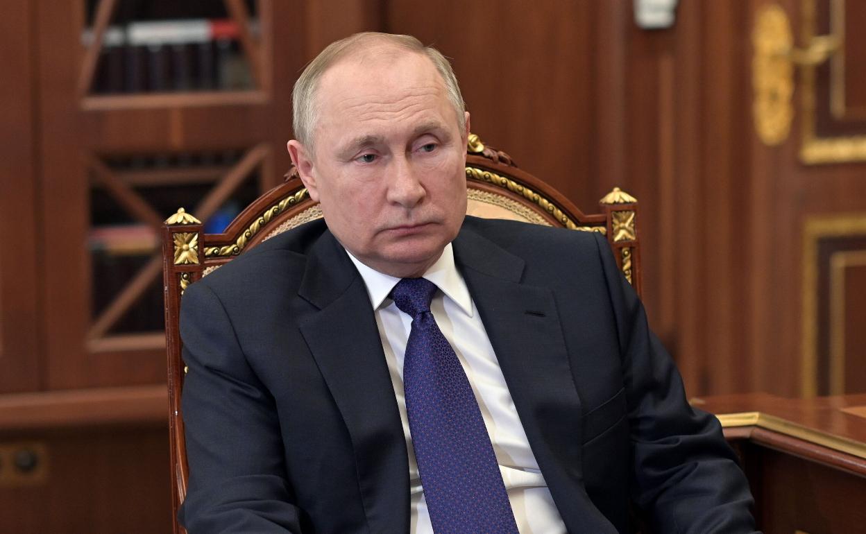 Russian president, Vladimir Putin, during a meeting in the Kremlin this week. 
