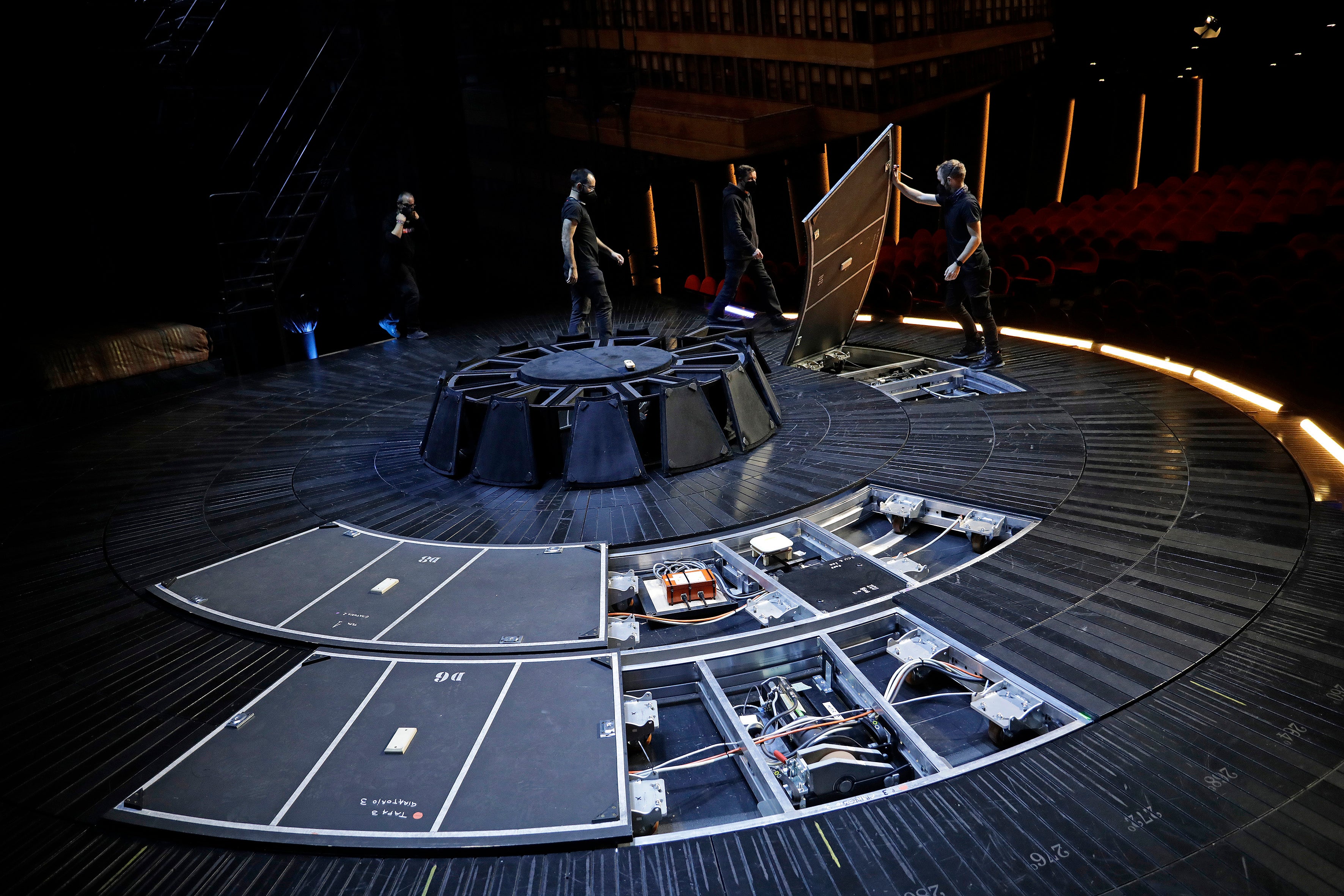 Behind the scenes at the Soho theatre as Antonio Banderas and the cast of Company prepare for a show.