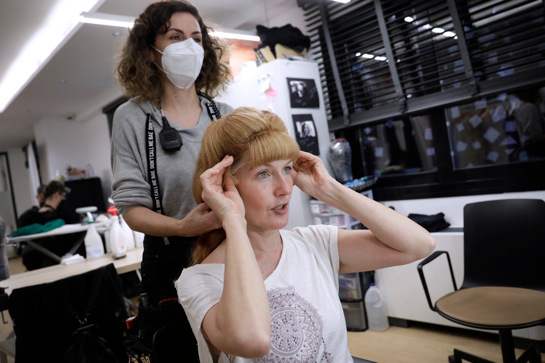 Behind the scenes at the Soho theatre as Antonio Banderas and the cast of Company prepare for a show.