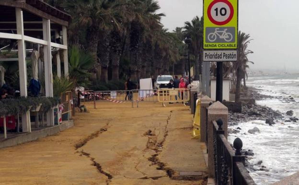 The recent storms have caused considerable damage to Marbella's beaches and promenade 