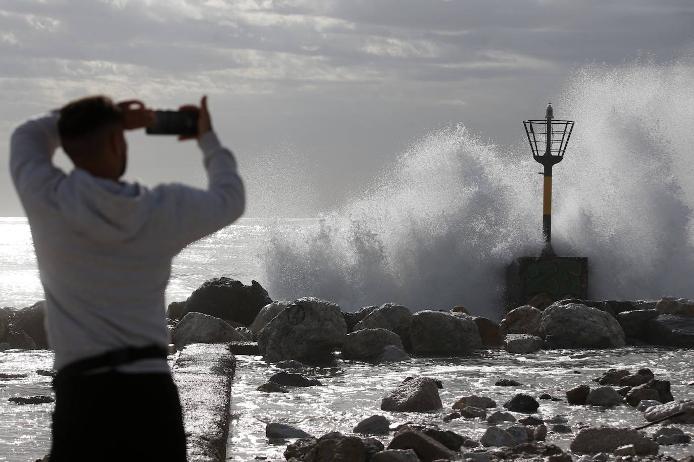Photographs of the damage to the beaches of the Costa del Sol due to the storm