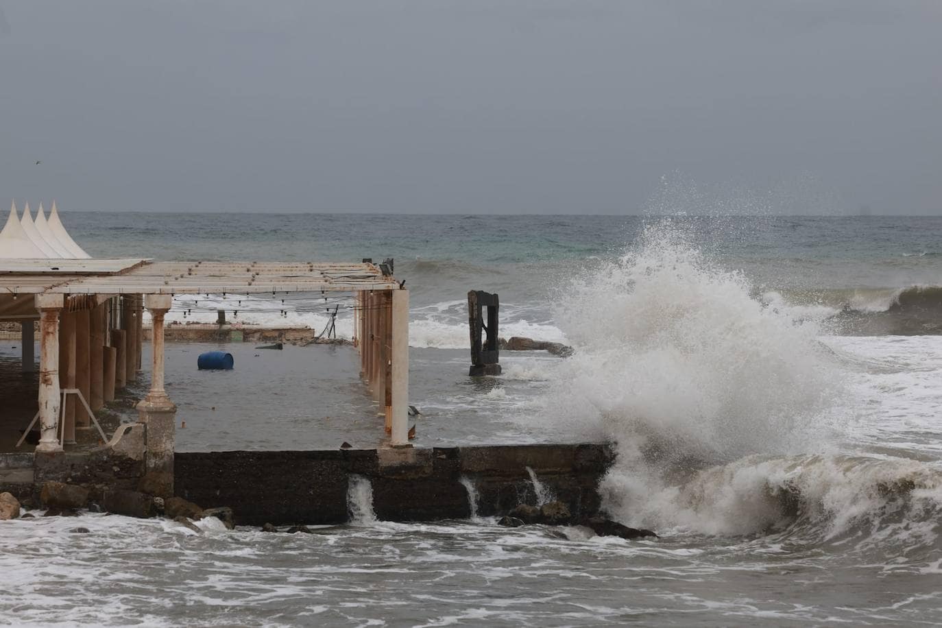 Photographs of the damage to the beaches of the Costa del Sol due to the storm