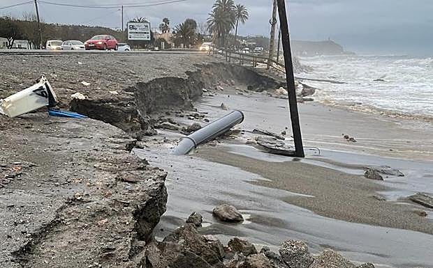 Storm causes damage to Vélez-Málaga drinking water supply pipe