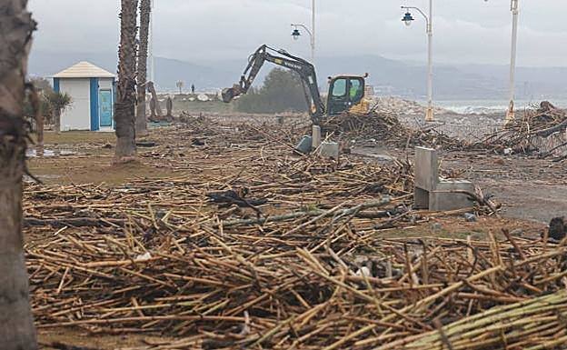 Many beaches were unrecognisable after the storms. 