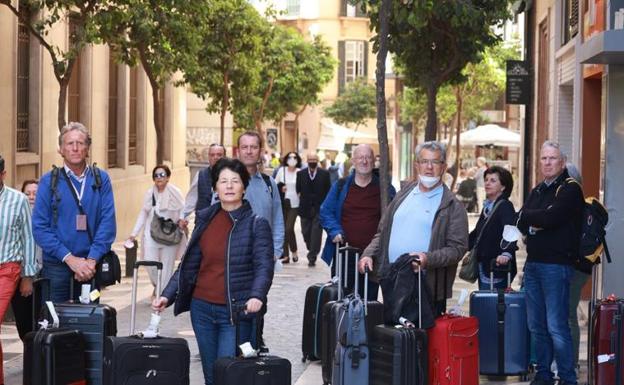 Tourists in Malaga. 