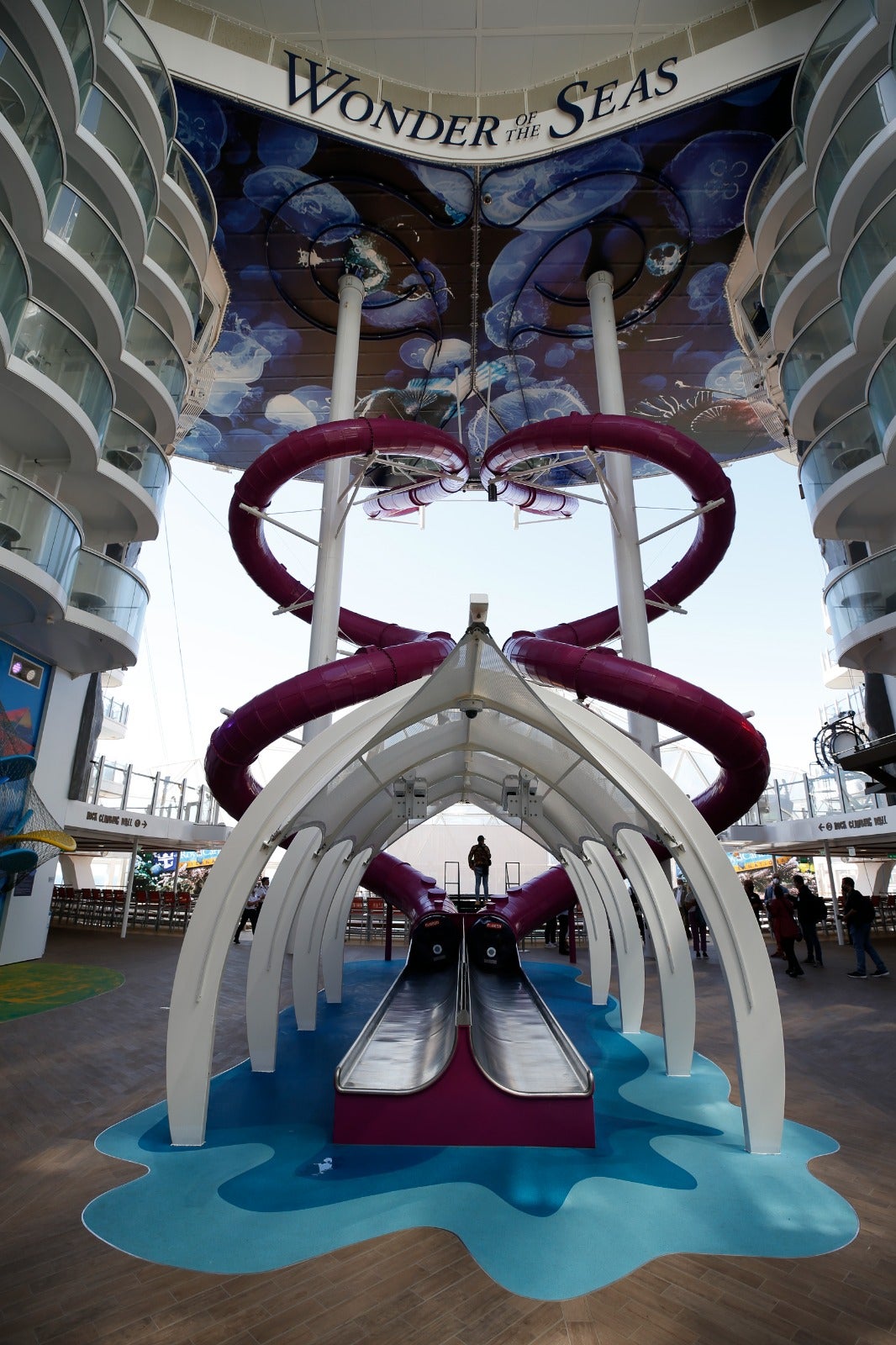 The Wonder of the Seas docks in Malaga, its first port of call in Spain.