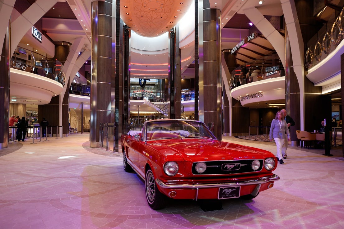 The Wonder of the Seas docks in Malaga, its first port of call in Spain.